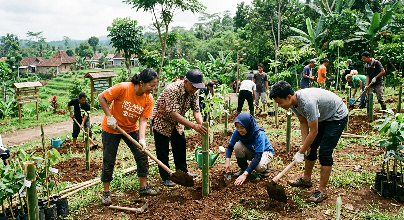 LIVESGP SURABAYA Hijau - Program lingkungan seperti gotong royong dan penanaman pohon.